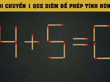 Di chuyển một que diêm để phép tính đúng?